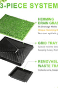 Hompet Dog Toilet Indoor Puppy Training Pad, Dog Potty Pet Training Grass Mat, Removable Waste Tray for Easier Clean Up, Artificial Turf, 25"×20" - with | Sold by Uncle Wiener's Wholesale