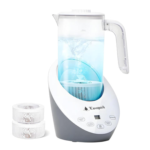 Hydrogen Water Pitcher Generator - BPA Free 50 Oz Hydrogen Water Machine SPE & PEM Ionized Electrolysis Technology - PH Levels Balanced, 2 Calcium Sulfite Filters Included - with | Sold by Uncle Wiener's Wholesale