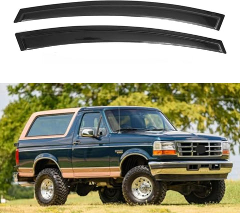 IG Window Visor for 1980 - 1996 Ford Bronco & Ford F15 F250 F350, Rain Guard Tape - On Durable Side Vent Window Deflector for Ford F250 HD 1997, 1984 1985 1986 1987 1988 1989 1990 1991 1992 1993 1994 1995 - with | Sold by Uncle Wiener's Wholesale