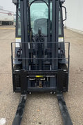 CanLift 5,500 lb electric forklift front side view

Side profile of electric forklift with red cabin

CanLift warehouse forklift with 4-foot lift

Battery-powered forklift in industrial setting

Forklift with cabin and side shift attachment