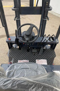 CanLift 5,500 lb electric forklift front side view

Side profile of electric forklift with red cabin

CanLift warehouse forklift with 4-foot lift

Battery-powered forklift in industrial setting

Forklift with cabin and side shift attachment
