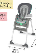 Ingenuity Full Course 6 - in - 1 High Chair - Baby to 5 Years Old, 6 Convertible Modes, 2 Dishwasher Safe Trays - Astro - with | Sold by Uncle Wiener's Wholesale