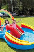 Intex Rainbow Ring Inflatable Paddling Pool Play Center – Kids Water Park with Slide & Sprayers | Model 57453 - with | Sold by Uncle Wiener's Wholesale