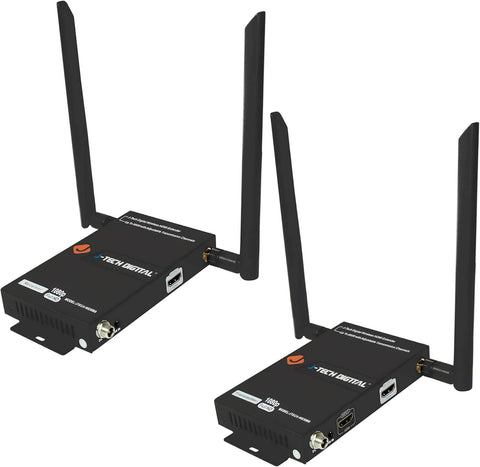 J - Tech Digital HDbitT Series 1X2 Wireless HDMI Extender Dual Antenna Supporting Ultra HD 4K 30HZ HDCP 1.4 with IR Signal Transmission up to 660 Ft (Receiver+Transmitter) - with | Sold by Uncle Wiener's Wholesale