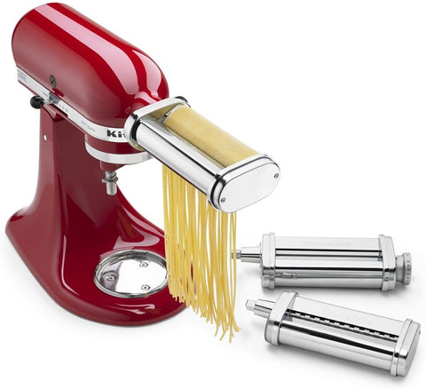 KitchenAid KSMPRA Stand Mixer Attachment Pasta Roller & Cutter, 3 - Piece Set, Stainless Steel - with Stainless Steel | Sold by Uncle Wiener's Wholesale