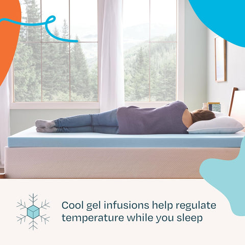 Linenspa 3 Inch Memory Foam Mattress Topper, Gel Infused Queen Mattress Topper, CertiPUR - US Certified - with | Sold by Uncle Wiener's Wholesale