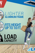 10-foot aluminum attic ladder for 54 x 22.5 ceiling opening
LITE attic ladder with 375 lb capacity – folding design
Type IAA-rated heavy-duty aluminum attic ladder
Attic ladder with wide non-slip treads for safe access