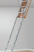 10-foot aluminum attic ladder for 54 x 22.5 ceiling opening
LITE attic ladder with 375 lb capacity – folding design
Type IAA-rated heavy-duty aluminum attic ladder
Attic ladder with wide non-slip treads for safe access