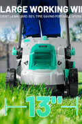 Litheli 20V 13" Cordless Lawn Mower, Electric Lawn Mowers for Garden, Yard and Farm, 5 Heights, with Brushless Motor, NO BATTERY, Charger included - with Green Brushliess | Sold by Uncle Wiener's Wholesale