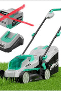 Litheli 20V 13" Cordless Lawn Mower, Electric Lawn Mowers for Garden, Yard and Farm, 5 Heights, with Brushless Motor, NO BATTERY, Charger included - with Green Brushliess | Sold by Uncle Wiener's Wholesale
