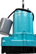 Little Giant 9EC - CIA - RF 115 Volt, 4/10 HP, 4200 GPH Automatic Cast Iron Sump/Effluent Pump with Piggyback Float Switch and 20 - Ft. Cord, Blue, 509801 - with | Sold by Uncle Wiener's Wholesale