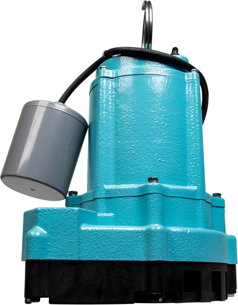 Little Giant 9EC - CIA - RF 115 Volt, 4/10 HP, 4200 GPH Automatic Cast Iron Sump/Effluent Pump with Piggyback Float Switch and 20 - Ft. Cord, Blue, 509801 - with | Sold by Uncle Wiener's Wholesale