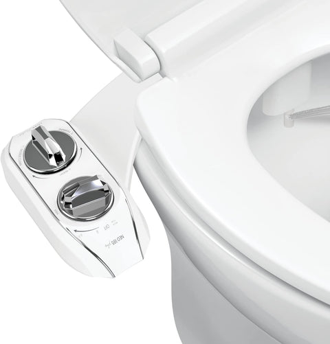 LUXE Bidet NEO 185 Plus - Patented Bidet Attachment for Toilet Seat, Innovative Hinges to Clean, Slide - in Easy Install, Advanced 360° Self - Clean, Dual Nozzles, Feminine & Rear Wash (Chrome) - with | Sold by Uncle Wiener's Wholesale