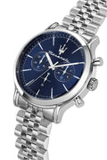 Maserati Men's Chronograph Stainless Steel Metal Band Watch, 42mm - Silver - No Size - with Silver | Sold by Uncle Wiener's Wholesale