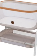 Maxi - Cosi Iora Bedside Bassinet , infant bedside sleeper crib, 4 height positions, portable & folds flat, large storage basket, includes travel bag, Horizon Sand - with | Sold by Uncle Wiener's Wholesale