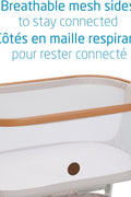 Maxi - Cosi Iora Bedside Bassinet , infant bedside sleeper crib, 4 height positions, portable & folds flat, large storage basket, includes travel bag, Horizon Sand - with | Sold by Uncle Wiener's Wholesale