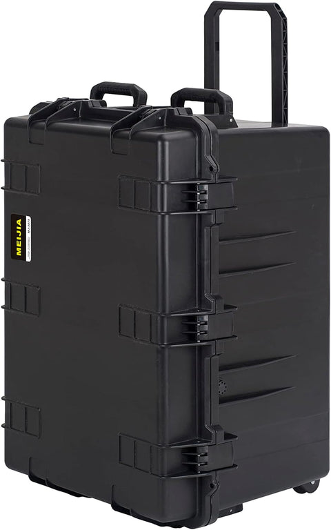 MEIJIA Portable All Weather Waterproof Camera Case,Customizable Fit Foam with Rolling Wheels and Retractable Pull Handle,33.25"X24.4"X19.3" - with | Sold by Uncle Wiener's Wholesale