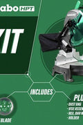 Metabo HPT C10FCGSM 15 Amp Single Bevel 10 in. Corded Compound Miter Saw - with <B>Dimensions (Overall):</B> 21.5 inches (H) x 18.5 inches (W) x 23.0 inches (D) | Sold by Uncle Wiener's Wholesale