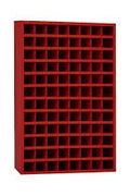Metal Bolt Bin Organizer Cabinet – 24, 40, 72 & 96 - Hole Steel Parts Storage for Garage, Workshop, or Industrial Use - Garage Storage with Red | Sold by Uncle Wiener's Wholesale