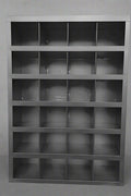 Steel bolt bin cabinet with 96 compartments – black

Red bolt organizer cabinet – front view

Side-by-side metal bin cabinets for hardware storage

Open hardware parts bins mounted on workshop wall

Heavy-duty steel bin rack for bolts and fasteners