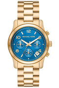 Michael Kors Women's Runway Quartz Chronograph Gold - Tone Stainless Steel Watch 38mm - Yellow - with Yellow | Sold by Uncle Wiener's Wholesale