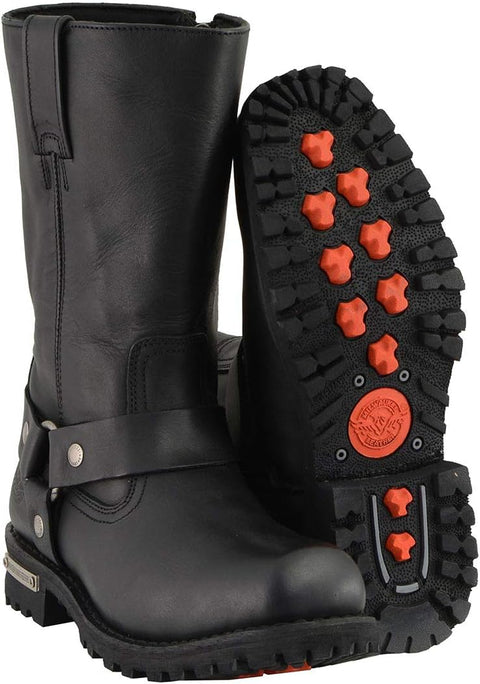 Milwaukee Leather Men's Wide - Width Classic Black Leather 11 - Inch Square Toe Motorcycle Harness Boots MBM131W - 13W - with | Sold by Uncle Wiener's Wholesale