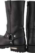 Milwaukee Leather Men's Wide - Width Classic Black Leather 11 - Inch Square Toe Motorcycle Harness Boots MBM131W - 13W - with | Sold by Uncle Wiener's Wholesale