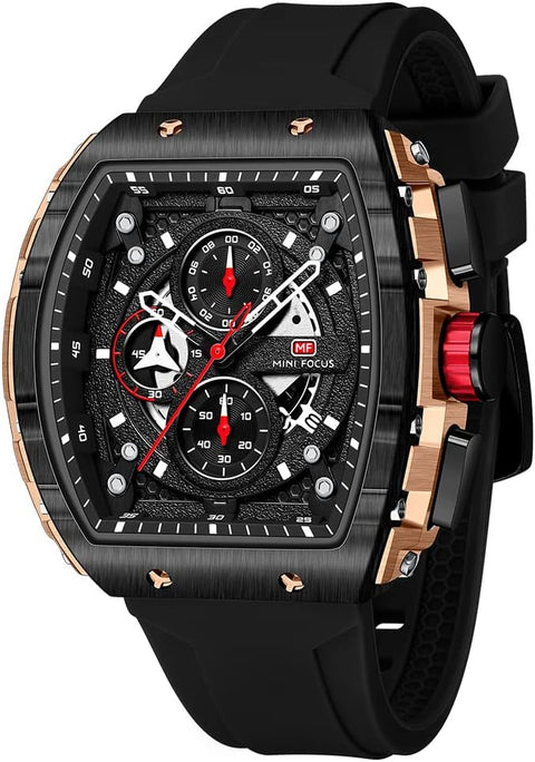 Mini Focus Men's Watch Fashion Sport Wrist Watches (Chronograph/Waterproof/Luminous/Calendar) Silicon Strap Quartz Watch for Men - with | Sold by Uncle Wiener's Wholesale