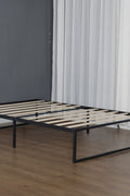 MODERN 10" METAL PLATFORM BED FRAME WITH WOOD SLATS | LOW - PROFILE, HEAVY - DUTY BED BASE – ALL SIZES AVAILABLE - with TWIN | Sold by Uncle Wiener's Wholesale
