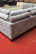 Modular 10ft Wide Corduroy Sofa – Modern Room Furniture with Plush Texture - with Light Gray | Sold by Uncle Wiener's Wholesale