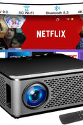【Netflix support】Smart TV Projector for bedroom with WiFi and Bluetooth,Mini Projector Android 9.0 HD 1080p Native,15000 lumen Game Video Smart Projector No Need TV Stick for Home Cinema TV Watching - with | Sold by Uncle Wiener's Wholesale