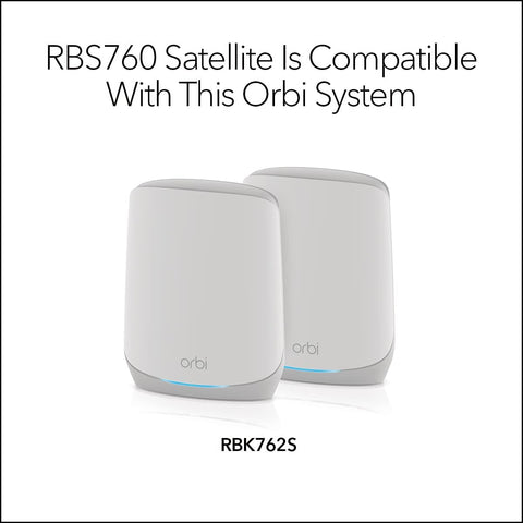 NETGEAR Orbi Whole Home Tri - Band Mesh WiFi 6 Add - on Satellite (RBS760) – Works with Your Orbi WiFi 6 System | Adds Coverage Up to 2,500 sq. ft. | AX5400 Up to 5.4Gbps - with | Sold by Uncle Wiener's Wholesale