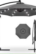 New 10 FT Hanging Patio Umbrella with Sand Bag – Offset Outdoor Umbrella for Deck, Garden, or Poolside Shade - with Gray | Sold by Uncle Wiener's Wholesale