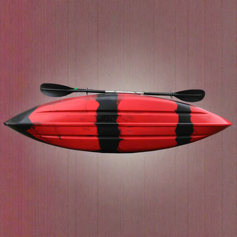 NEW 10 FT SIT - IN KAYAK W/ PADDED SEAT & PADDLES – COMFORT SEAT, LIGHTWEIGHT BUILD, IDEAL FOR BEGINNERS & RECREATIONAL USE - with Red / Black | Sold by Uncle Wiener's Wholesale