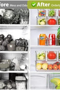 10-pack clear plastic refrigerator and pantry storage bins in assorted sizes with lids and built-in drain tray – BPA-free PET material