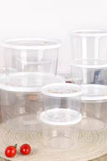 "round and square food storage container set"

"10 piece BPA-free kitchen storage containers"

"stackable plastic food containers with lids"

"clear freezer-safe food containers set"

"organized kitchen pantry with container sets"