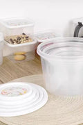 "round and square food storage container set"

"10 piece BPA-free kitchen storage containers"

"stackable plastic food containers with lids"

"clear freezer-safe food containers set"

"organized kitchen pantry with container sets"