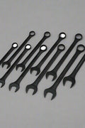 10-piece black oxide jumbo combination wrench set
SAE jumbo wrenches in roll pouch
black oxide combination wrench sizes 1-5/16" to 2"
close-up of wrench heads and panel grip
heavy-duty industrial wrench set for mechanics