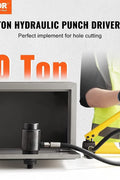 10 Ton Hydraulic Knockout Punch Kit with dies and carrying case
Professional metal hole punch driver set for conduit installation
Hydraulic hole punch with pump and 6 die sizes
