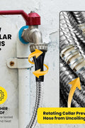 100 ft stainless steel garden hose with brass fittings – rust-proof, kink-resistant, heavy-duty design
