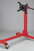 Red heavy-duty 1000 lb engine stand with 360-degree rotating head

