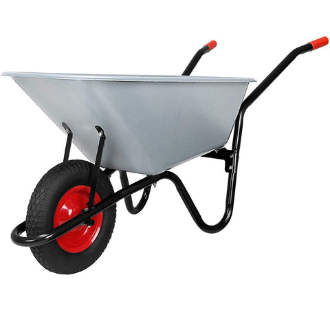 New 100L Wheelbarrow – Heavy Duty Garden Cart with Steel Frame & Pneumatic Tire WB6414 - with | Sold by Uncle Wiener's Wholesale