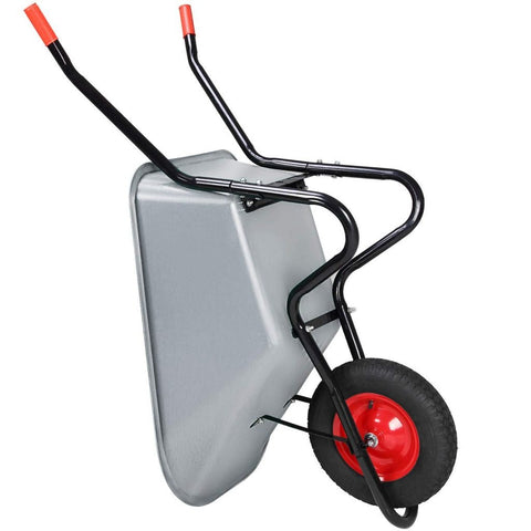 New 100L Wheelbarrow – Heavy Duty Garden Cart with Steel Frame & Pneumatic Tire WB6414 - with | Sold by Uncle Wiener's Wholesale