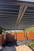 New 10x13 FT Aluminum Louvered Pergola Gazebo – Adjustable Roof Slats, Modern Outdoor Shade 1030608 - with | Sold by Uncle Wiener's Wholesale