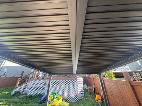 New 10x13 FT Aluminum Louvered Pergola Gazebo – Adjustable Roof Slats, Modern Outdoor Shade 1030608 - with | Sold by Uncle Wiener's Wholesale