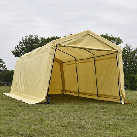 "10x17 FT Heavy Duty Yellow Storage Shelter Garage Shed"

"Waterproof Outdoor Storage Canopy for Vehicles and Equipment"

"10x17 FT Steel Frame Portable Garage Storage Building"

"Car Boat Truck Protection Shelter with Yellow PU Coated Cover"