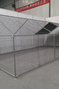10x20 metal dog kennel cage with chicken wire fence

Walk-in outdoor animal enclosure for chickens or dogs

Backyard fenced compound with metal frame

Secure livestock pen with galvanized steel construction

Versatile pet and poultry cage outdoors