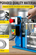 11-channel automatic wire stripping machine front view

Cable stripper with control panel and feeder channels

Industrial wire stripper with aluminum and steel frame

High-speed wire stripping machine on workbench

Wire stripping machine with emergency stop switch