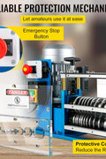 11-channel automatic wire stripping machine front view

Cable stripper with control panel and feeder channels

Industrial wire stripper with aluminum and steel frame

High-speed wire stripping machine on workbench

Wire stripping machine with emergency stop switch
