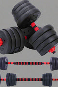 110 LB adjustable dumbbell and barbell set for home gym use

dumbbell and barbell combo set with connecting rod

adjustable workout weights with spinlock safety collars

home strength training weight set full body equipment

solid dumbbell bar with shock-resistant weight plates
